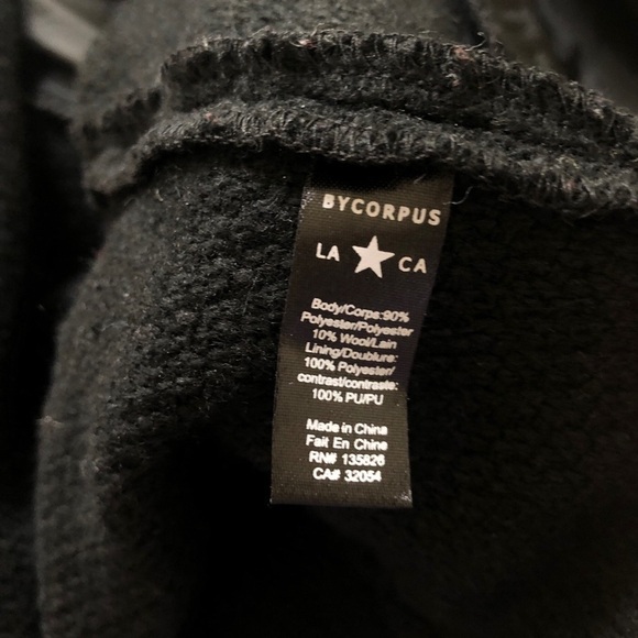 Bycorpus Black Fray Faux Leather Zipper Jacket - Picture 7 of 7